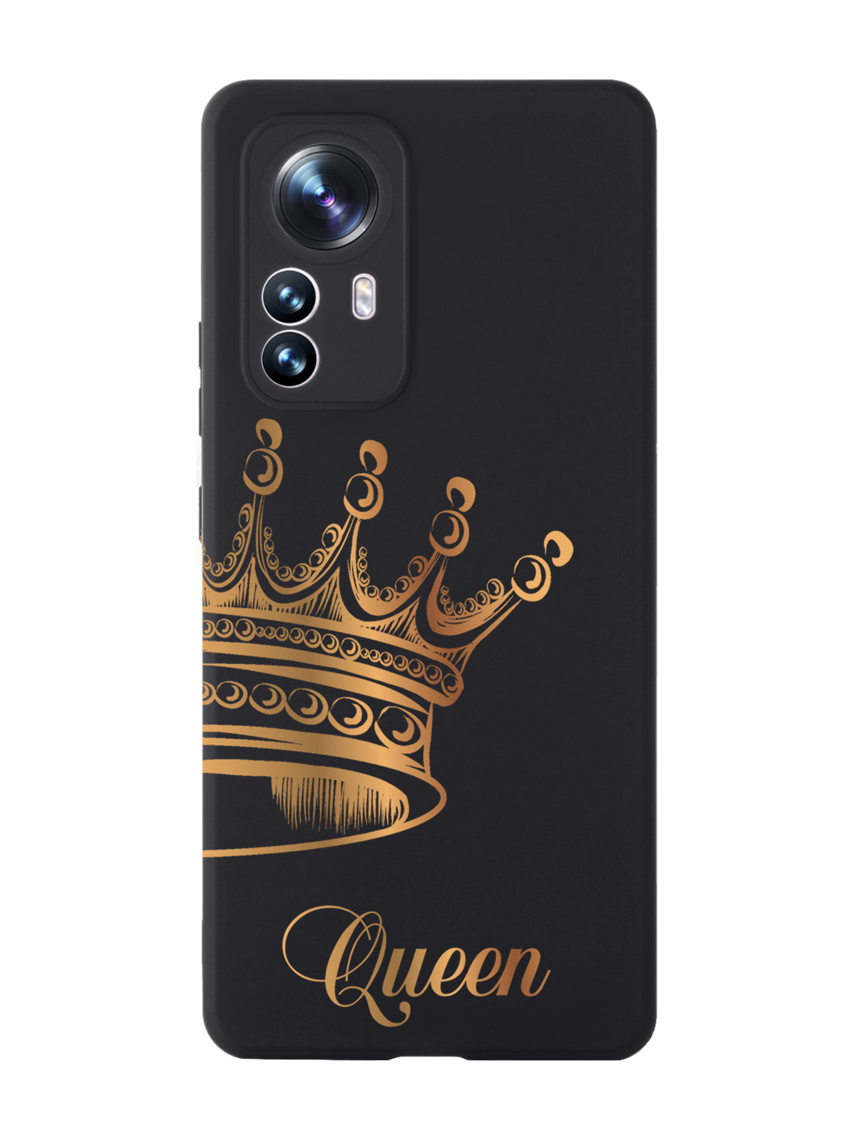 

Чехол MustHaveCase для Xiaomi 12X Парный чехол корона Queen черный, Черный;золотистый