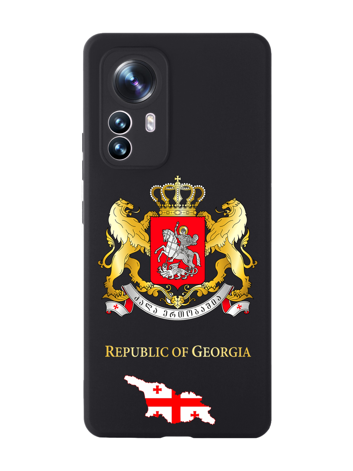 

Чехол SignumCase для Xiaomi 12X Герб Грузии черный, Разноцветный