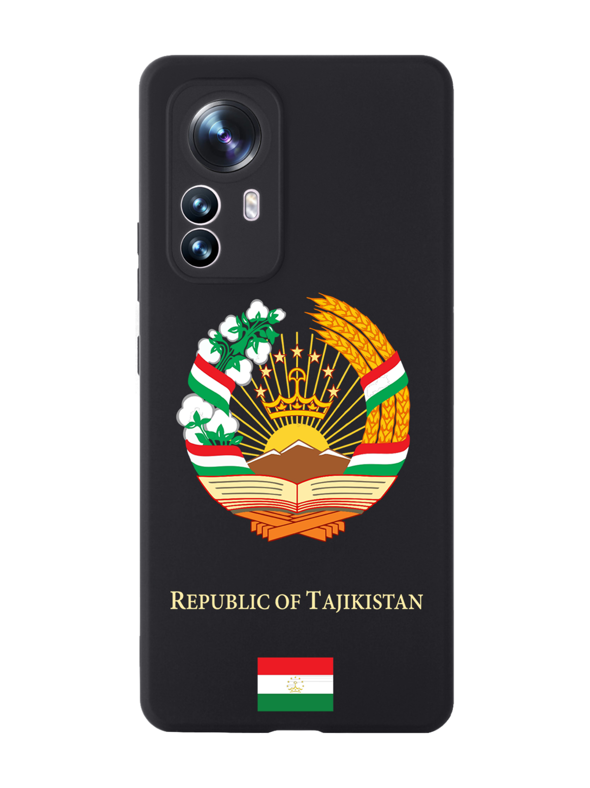

Чехол SignumCase для Xiaomi 12X Герб Таджикистана черный, Разноцветный