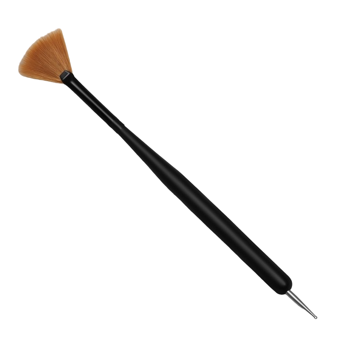 

Кисть-дотс для дизайна ногтей, веерная, 16 см, цвет матовый чёрный, Black Nails