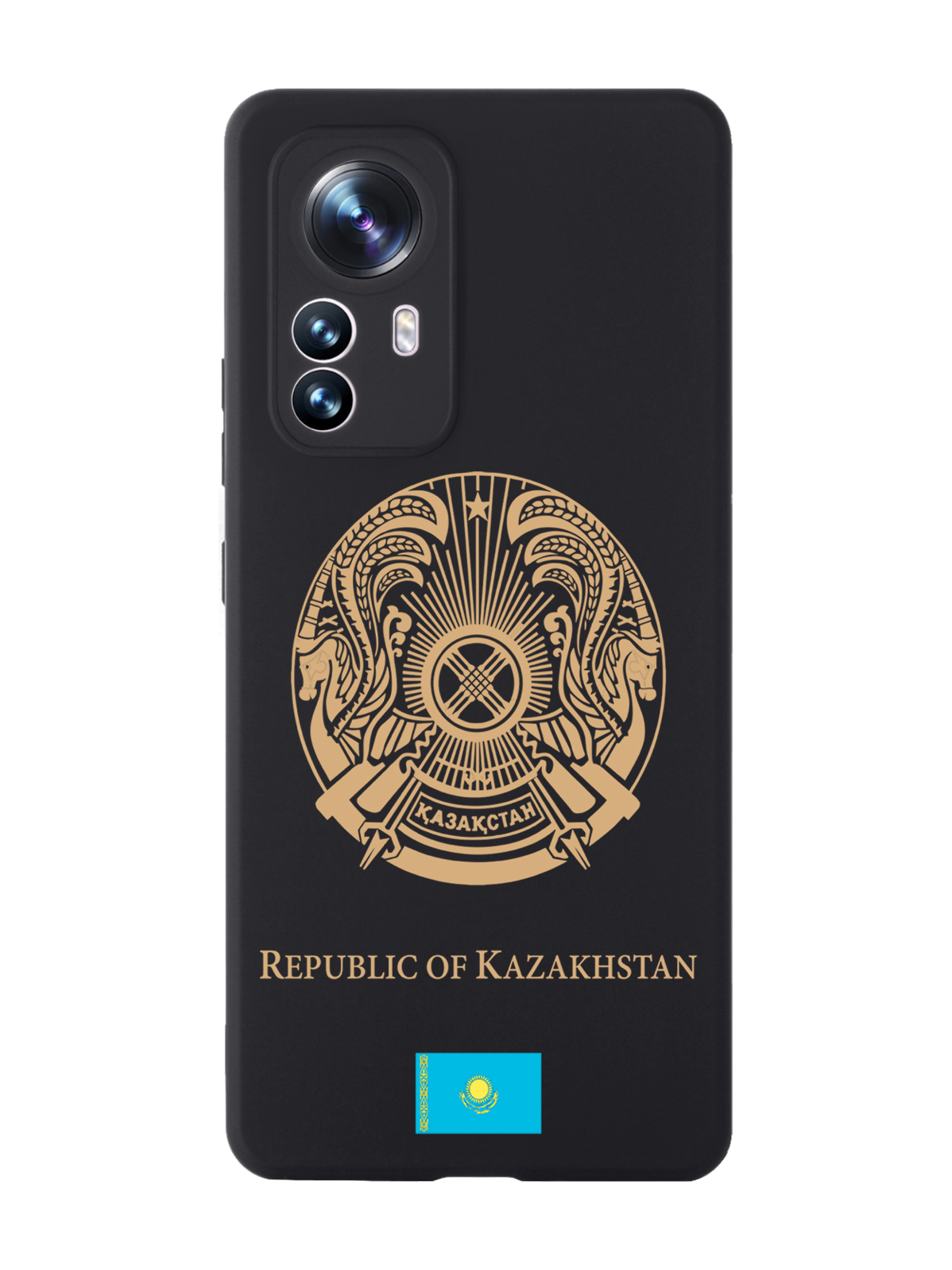 

Чехол SignumCase для Xiaomi 12X Золотой Герб Казахстана черный, Золотистый;черный