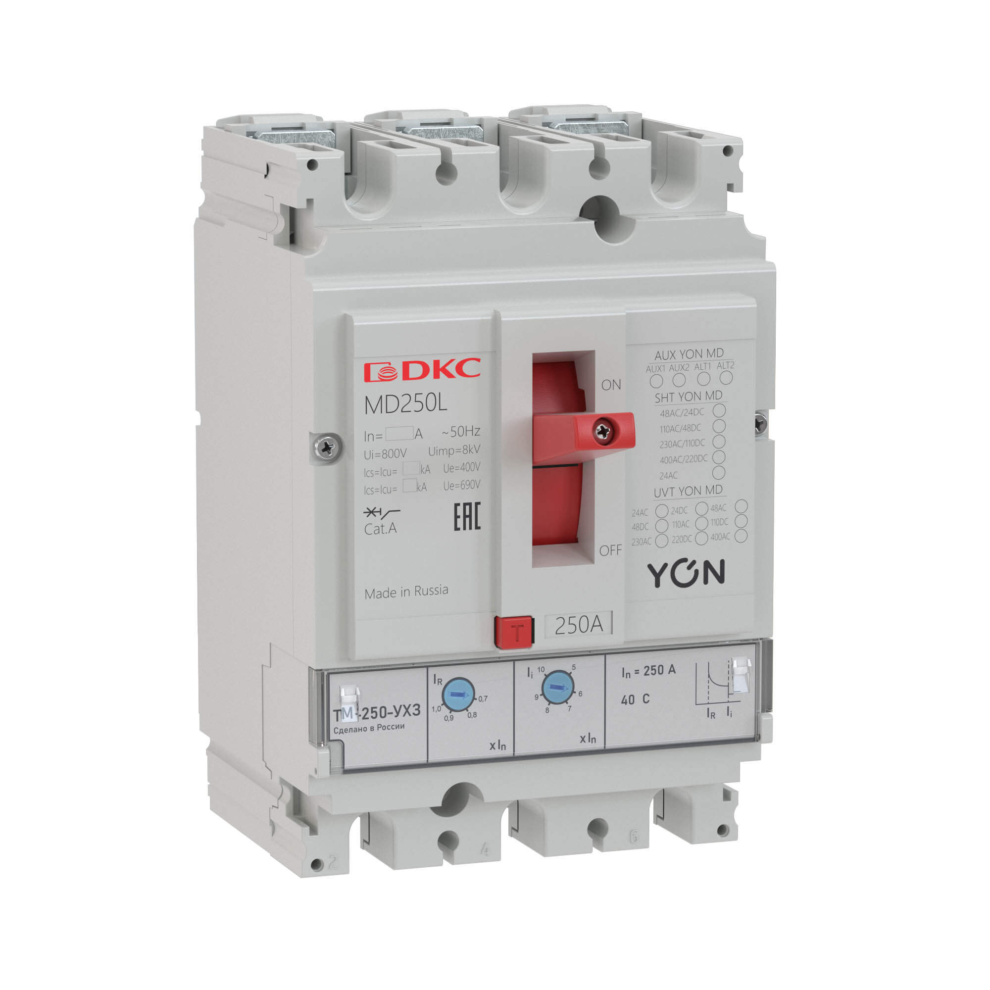 

Выключатель автоматический в литом корпусе YON | код MD250N-TM250 | DKC ( 1шт. ), MD250N-TM250