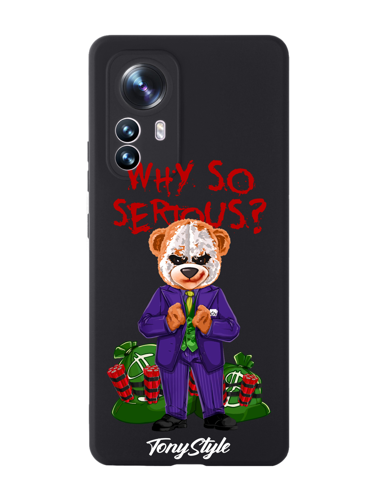 Чехол Tony Style для Xiaomi 12X Tony Style Джокер Joker Why so serious черный