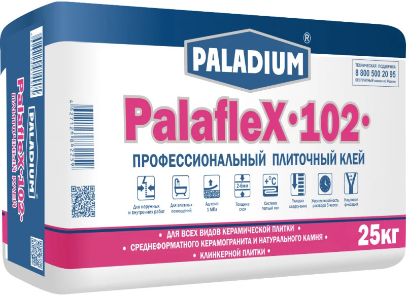PALADIUM PalafleХ-102 С1Т клей плиточный профессиональный (25кг)