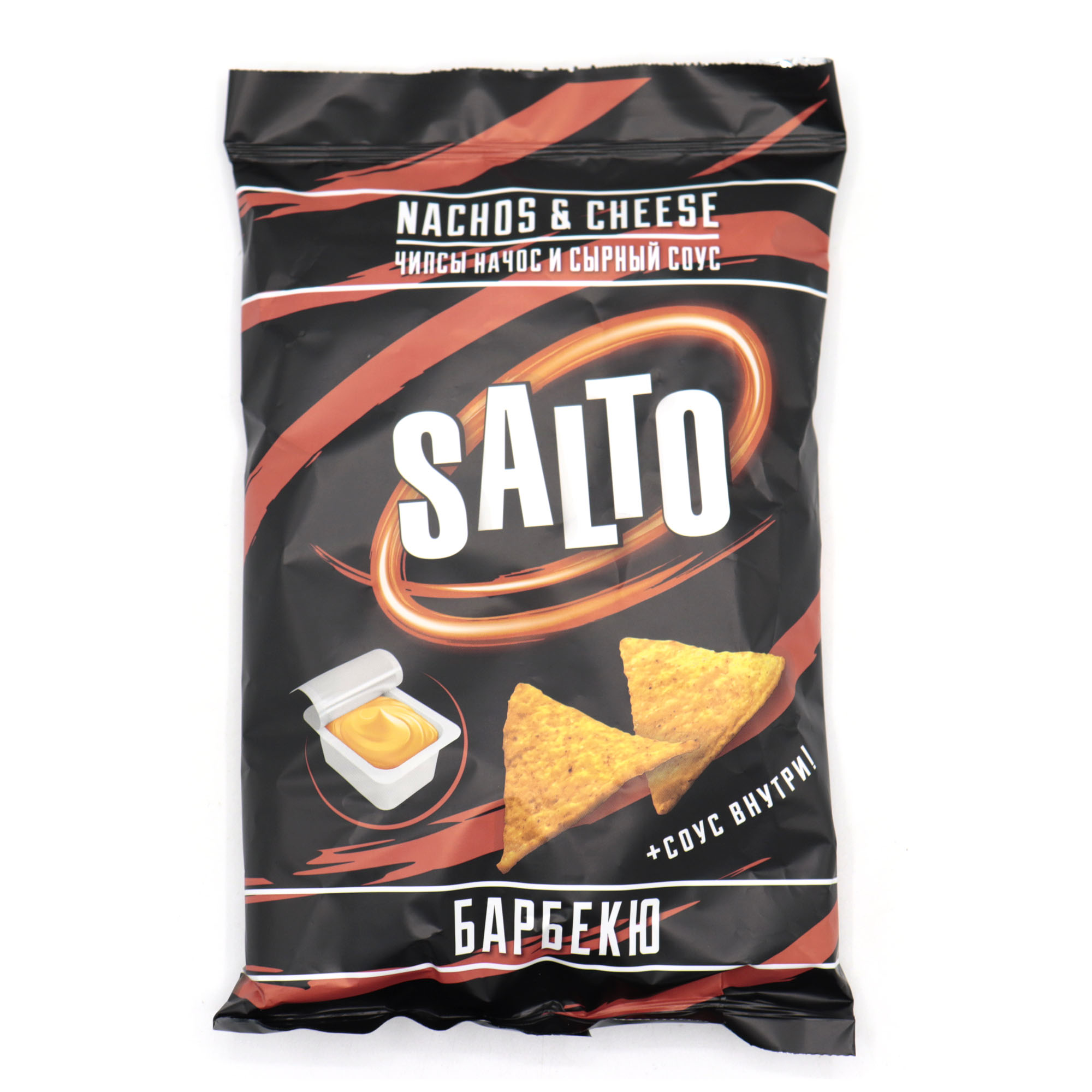 

Чипсы кукурузные Salto Nachos Барбекю с соусом 100 г