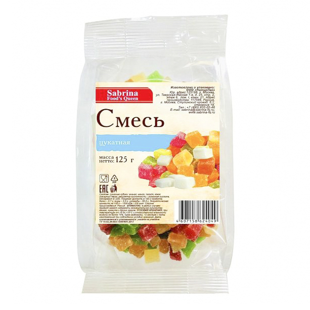 

Цукатная смесь Sabrina Food's Queen 125 г