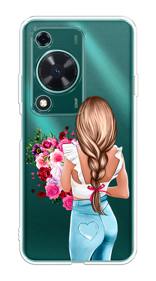 

Чехол на Huawei Nova Y72 "Девушка с цветами", Коричневый;розовый;бирюзовый, 6123650-1