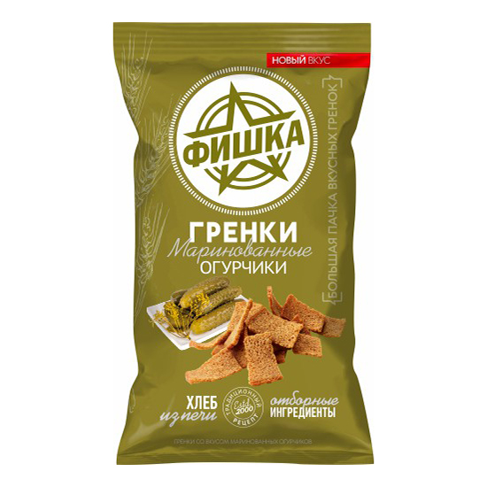 

Гренки ржаные Фишка маринованные огурчики 40 г