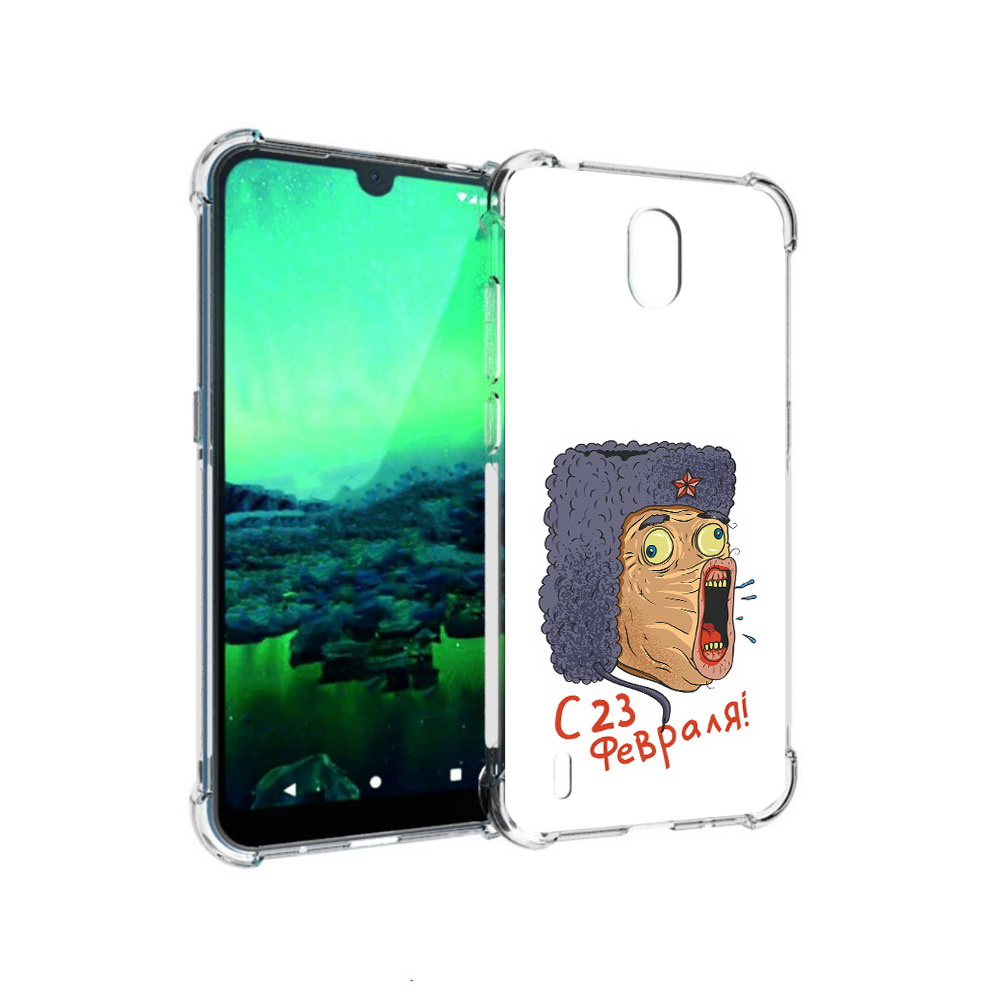 

Чехол MyPads Tocco для Nokia 1.3 23 февраля смешная эмоция (PT227048.104.15), Прозрачный, Tocco