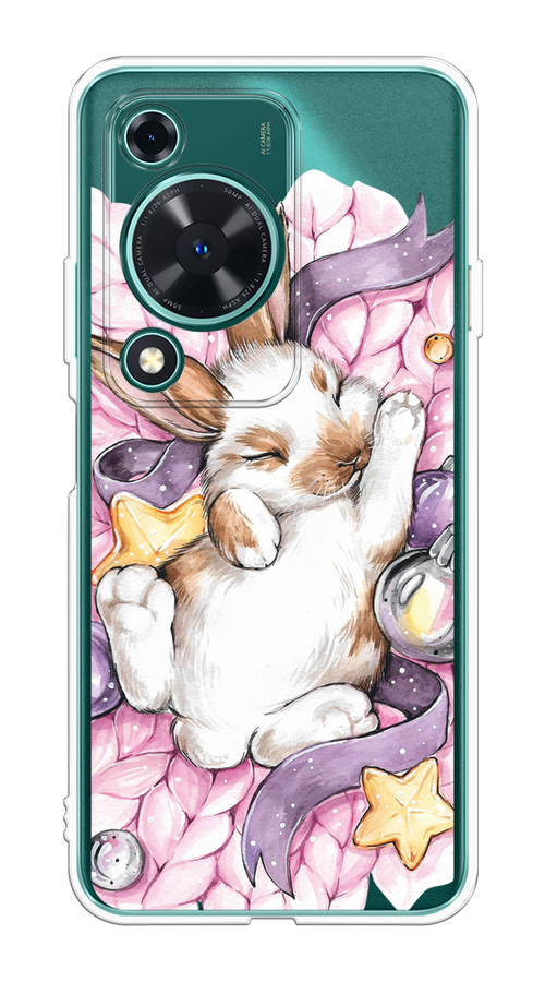 

Чехол на Huawei Nova Y72 "Кролик спит", Розовый;белый, 6123650-1
