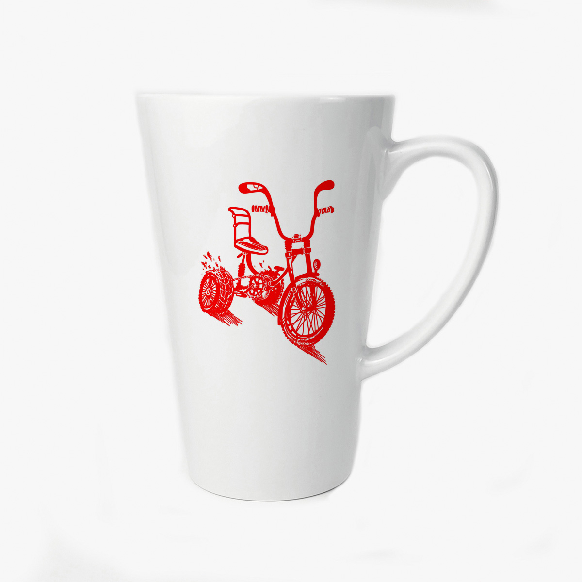 фото Большая конусная кружка coolpodarok иллюстрация красный велосипед