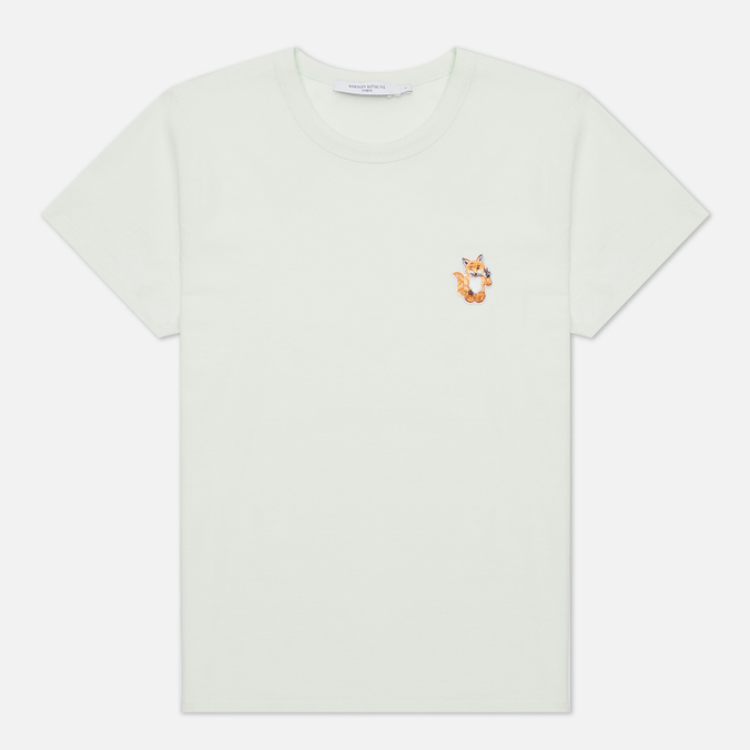 фото Футболка женская maison kitsune hw00129kj0008 голубая xs