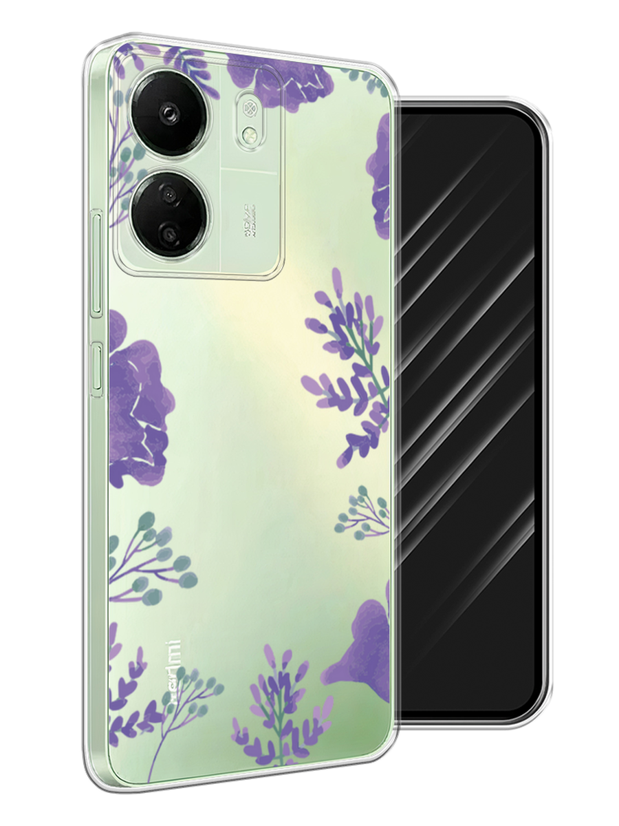 

Чехол Awog на Xiaomi Redmi 13C, Poco C65 "Сиреневая цветочная рамка", Прозрачный;фиолетовый, 320650-1