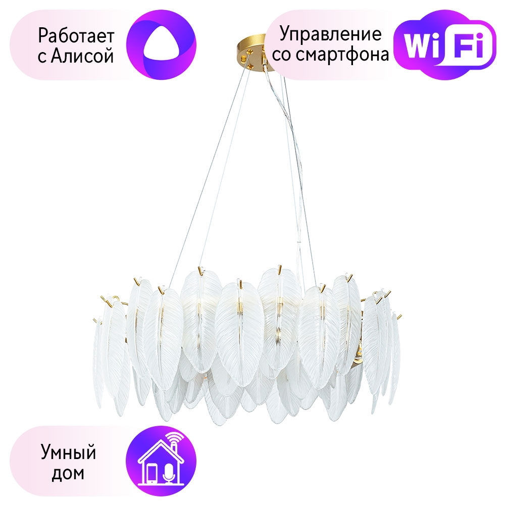 

Подвесная люстра Arte Lamp EVIE с поддержкой Алиса A4052SP-8SG-A