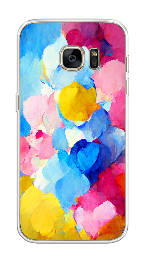 

Чехол на Samsung Galaxy S7 "Яркие пятна", Синий;голубой;желтый;розовый, 24550-1