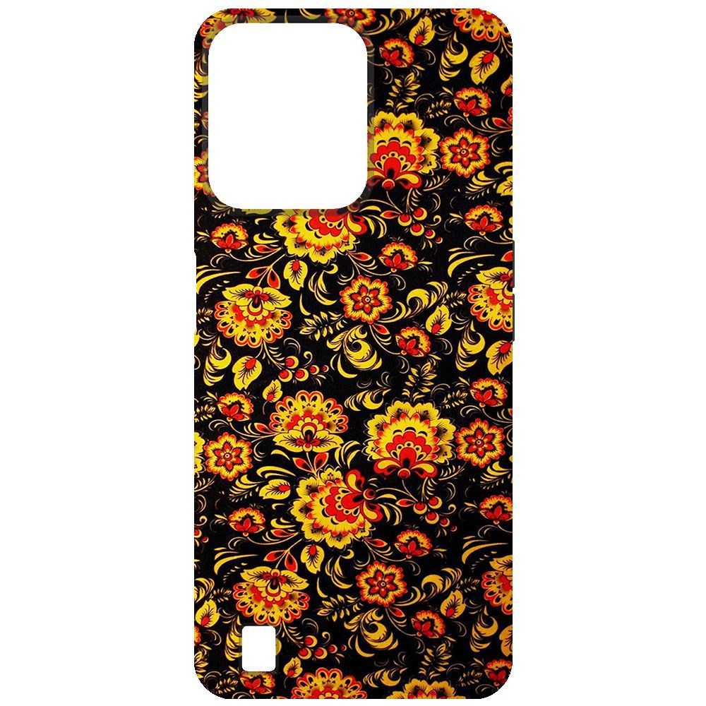 

Чехол-накладка Krutoff Soft Case Хохлома для Realme C31, Черный
