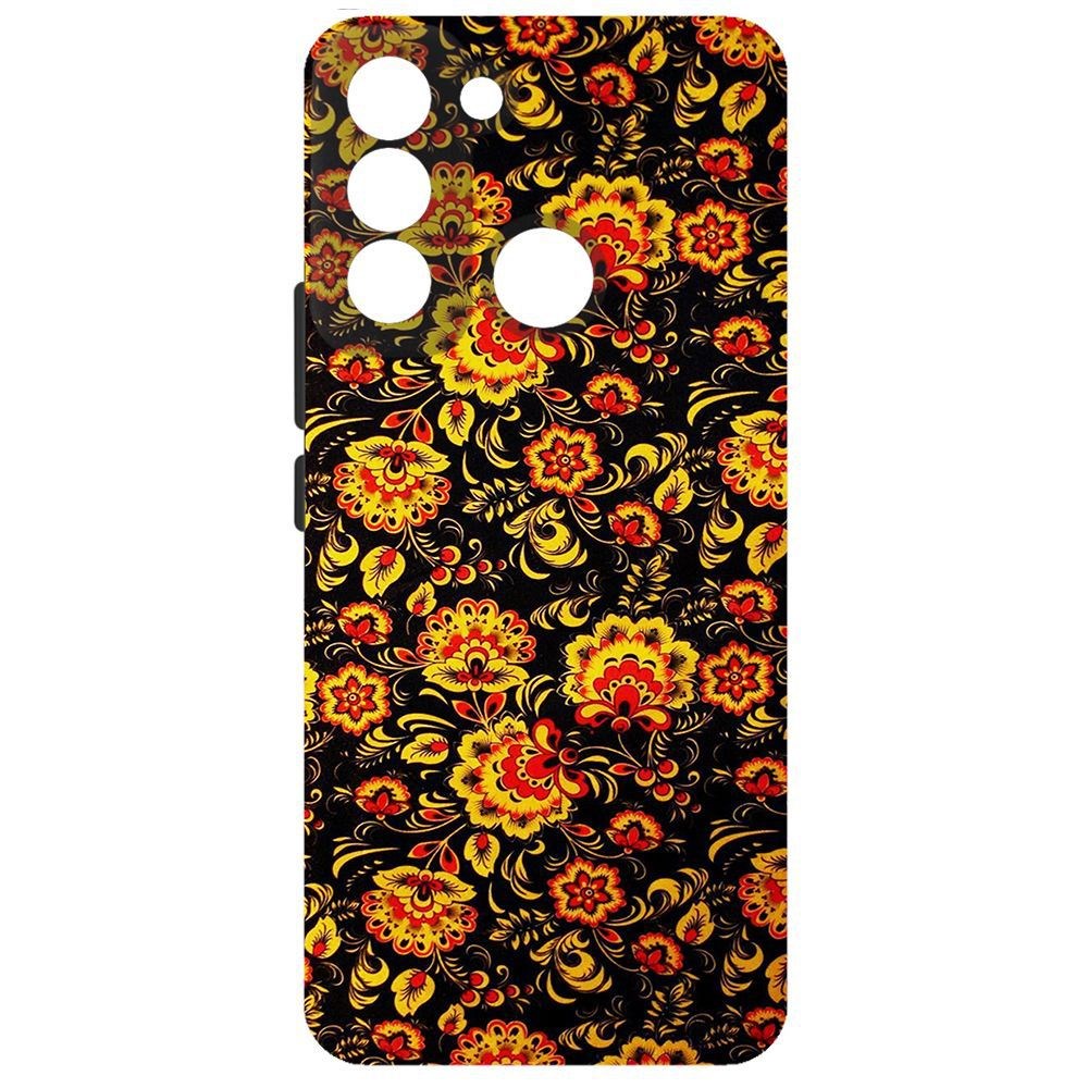 

Чехол-накладка Krutoff Soft Case Хохлома для Tecno POP 5 LTE, Черный