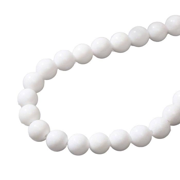 

Бусины на нити шар №8 "Агат", 40см, Белый, Коллекция "Агат"