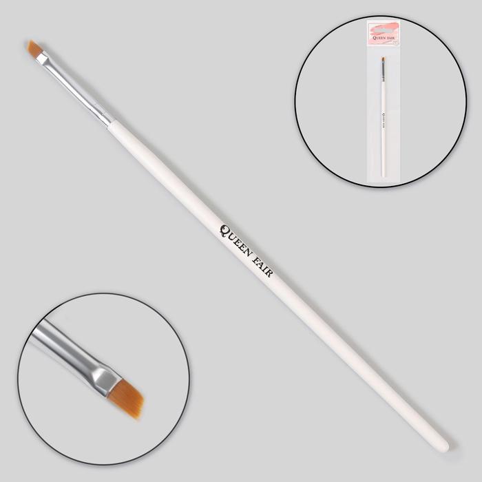 

Кисть для дизайна и наращивания ногтей, скошенная, плоская, 17,5 см, ворс 6 × 5 мм, цвет б, ЗАДАРОМ