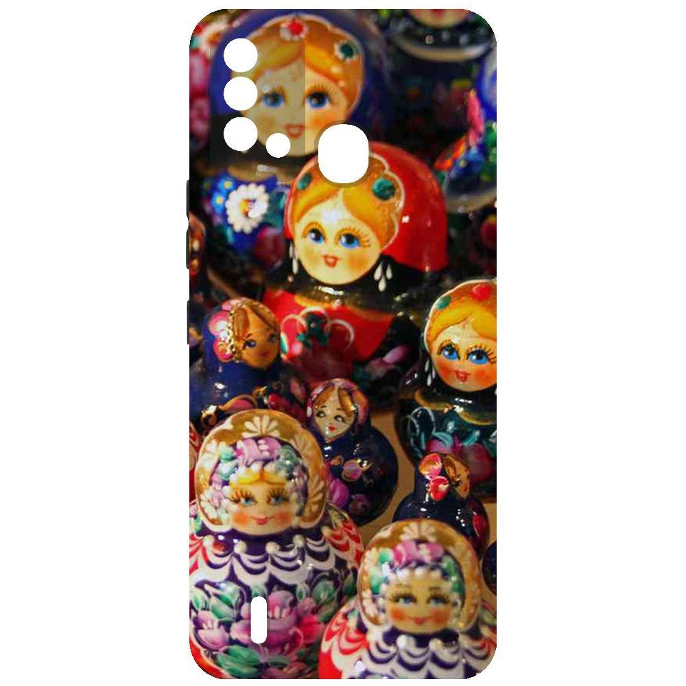 

Чехол-накладка Krutoff Soft Case Матрешка для Itel Vision 2S, Черный