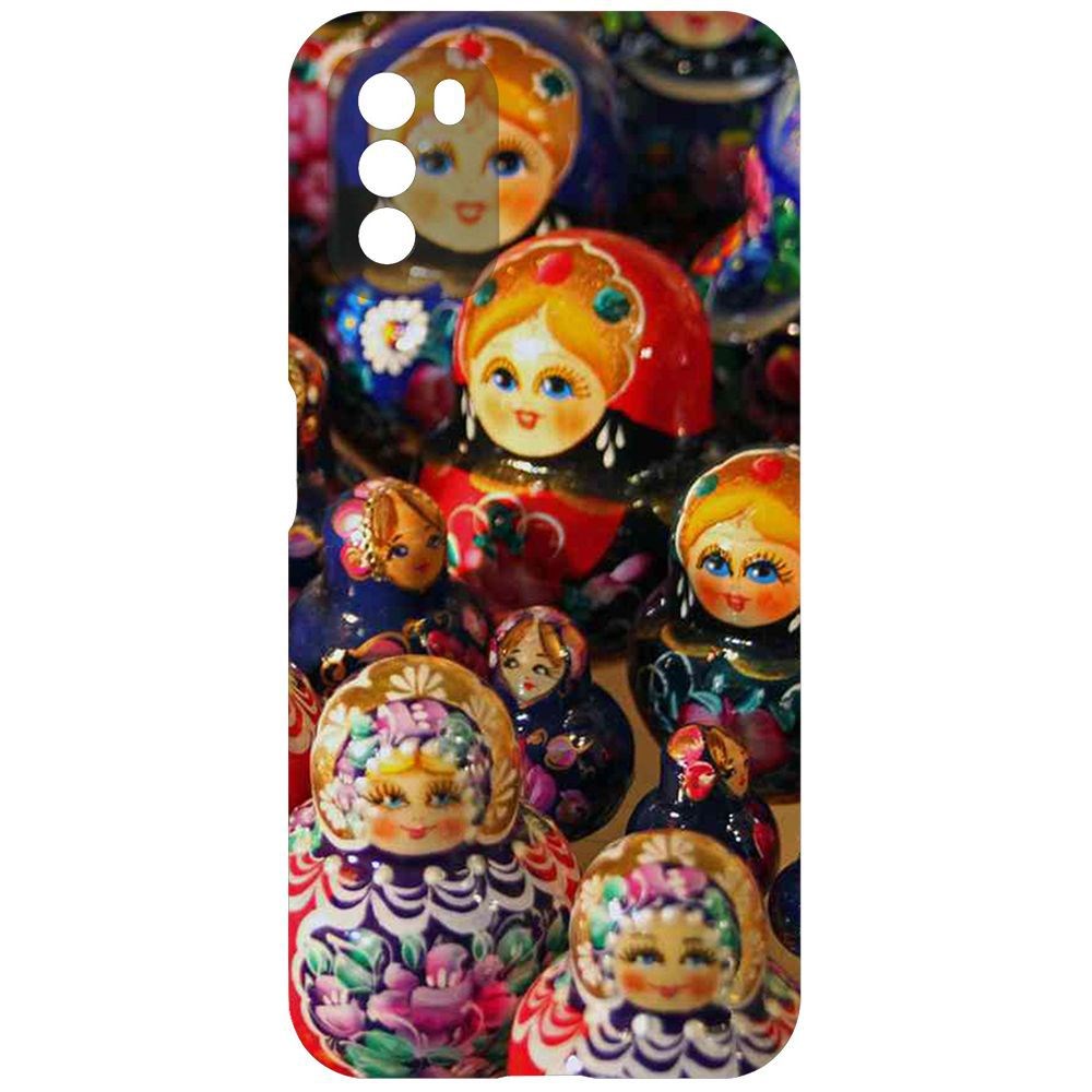 

Чехол-накладка Krutoff Soft Case Матрешка для Poco M3, Черный