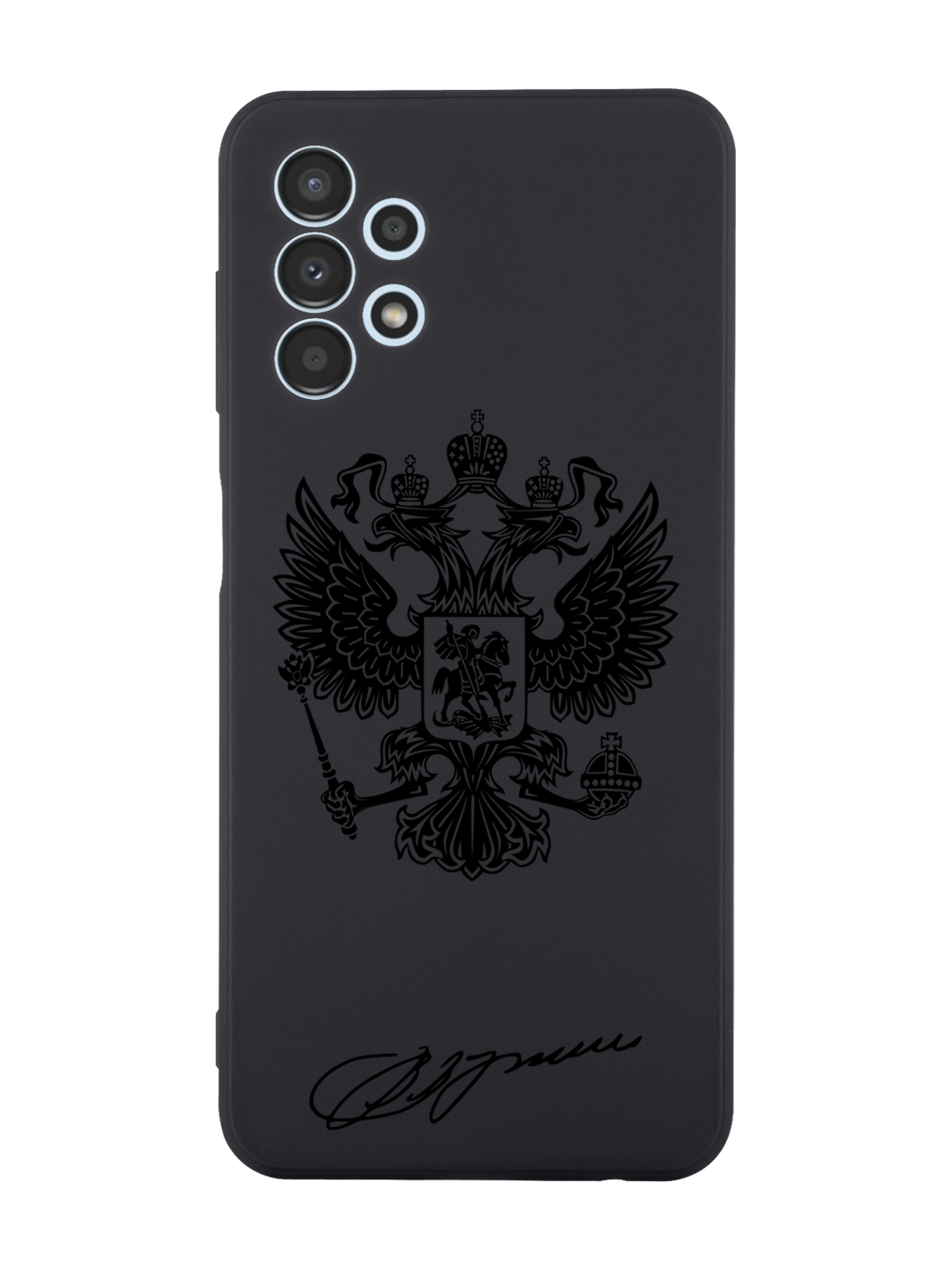 

Чехол MustHaveCase для Samsung Galaxy A13 4G Черный лаковый Герб черный, Черный;коричневый
