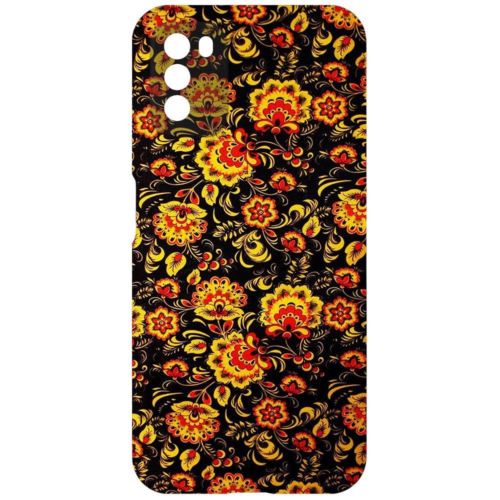 

Чехол-накладка Krutoff Soft Case Хохлома для Poco M3, Черный