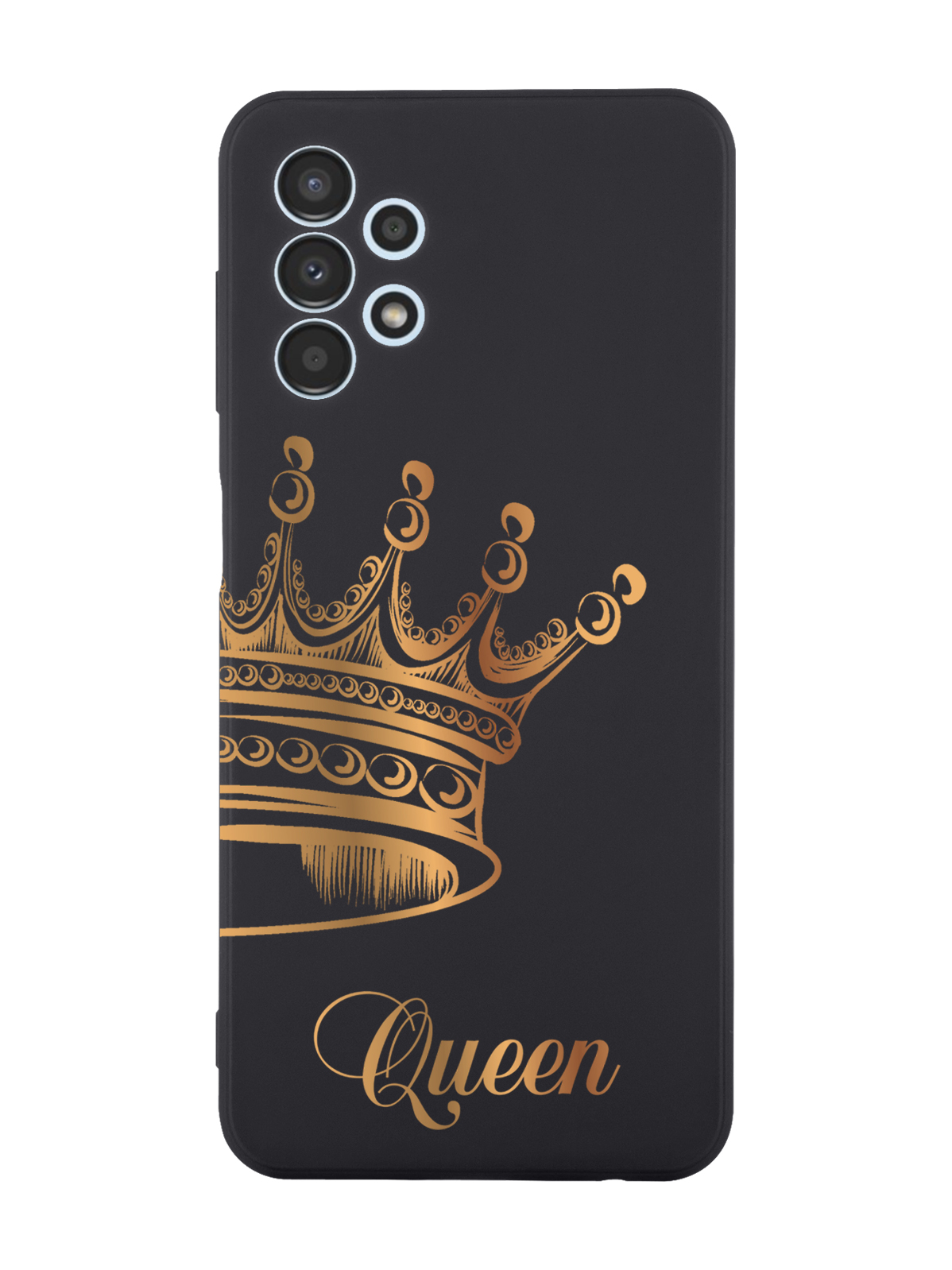 

Чехол MustHaveCase для Samsung Galaxy A13 4G Парный чехол корона Queen черный, Черный;золотистый