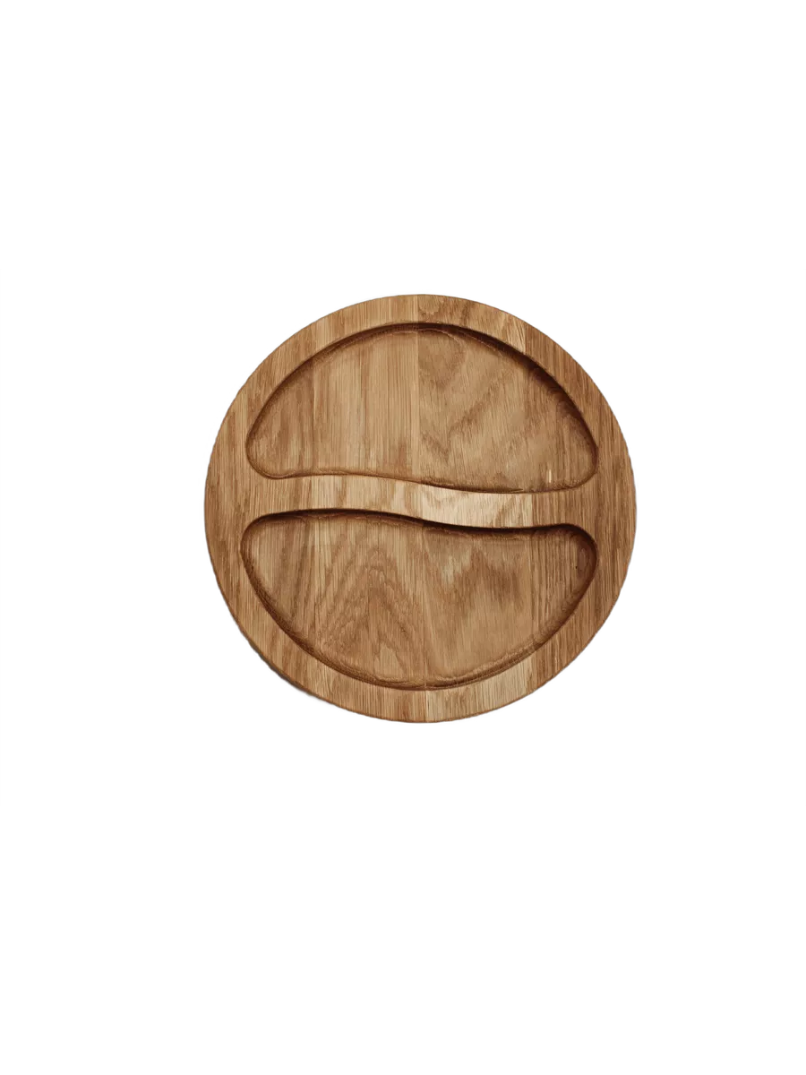 Менажница круглая ФАБРИКА ДЕРЕВА, две секции, d=20 см, дуб