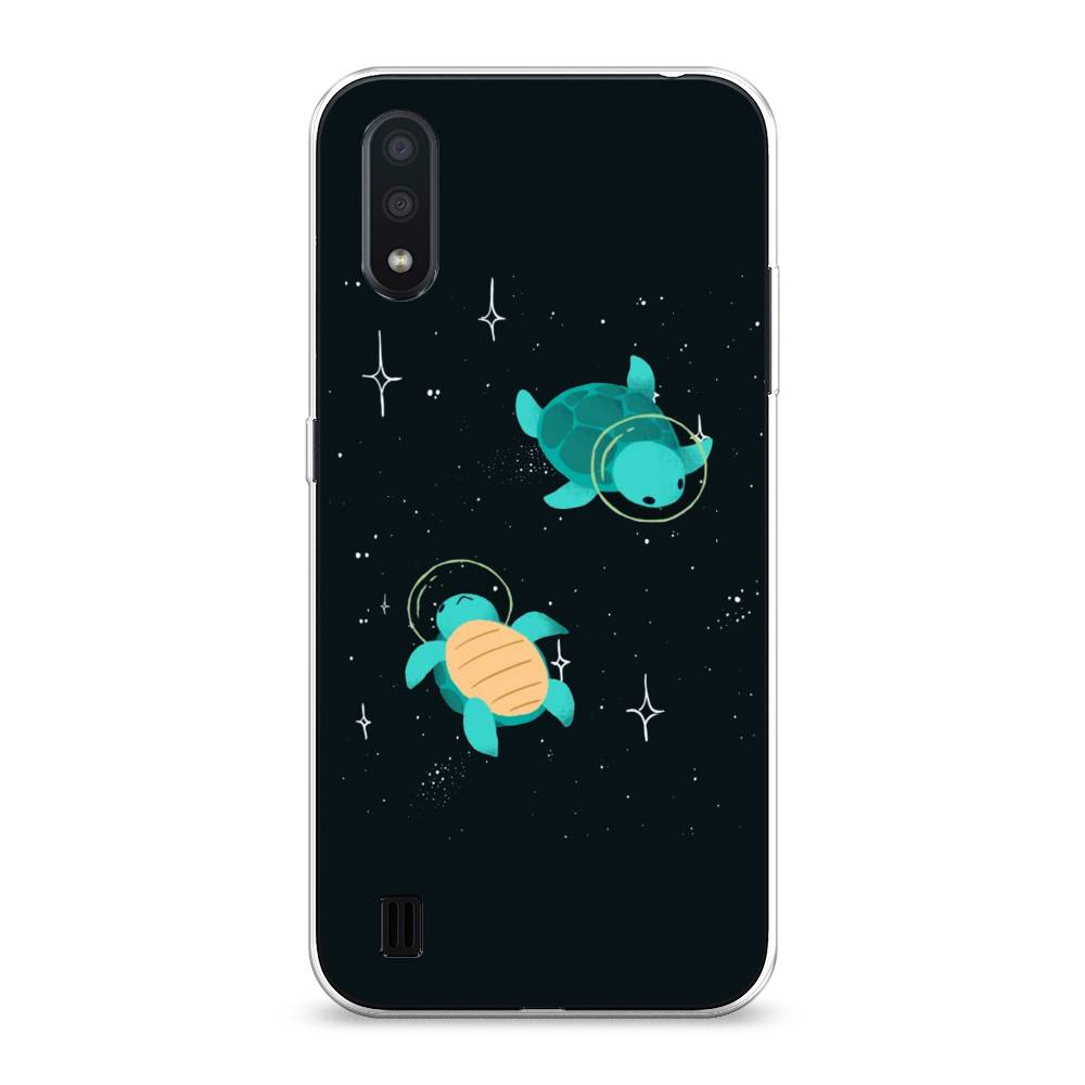 Чехол Awog на Samsung Galaxy A01 Черепашки космонавты