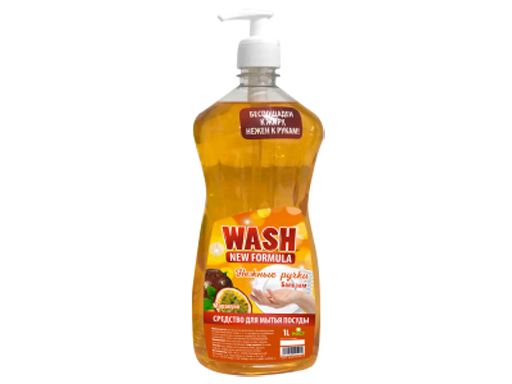 фото Средство для мытья посуды wash нежные ручки, маракуйя, дозатор, 1 л nobrand