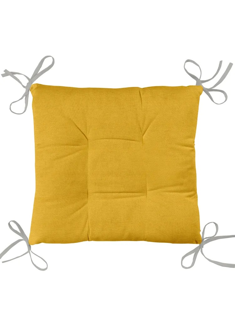 фото Подушка на стул плоская 40х40 унисон рис 30004-16 basic желтый