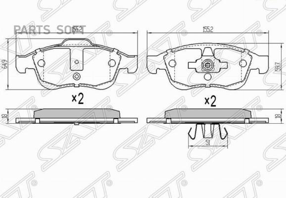 

Колодки тормозные FR RENAULT DUSTER 11/FLUENCE 10/MEGANE 08 SAT ST410607115R