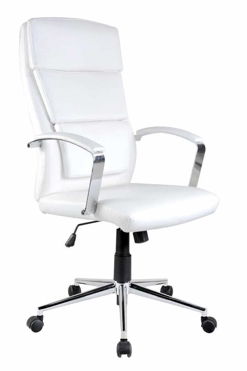 компьютерное кресло из белой кожи