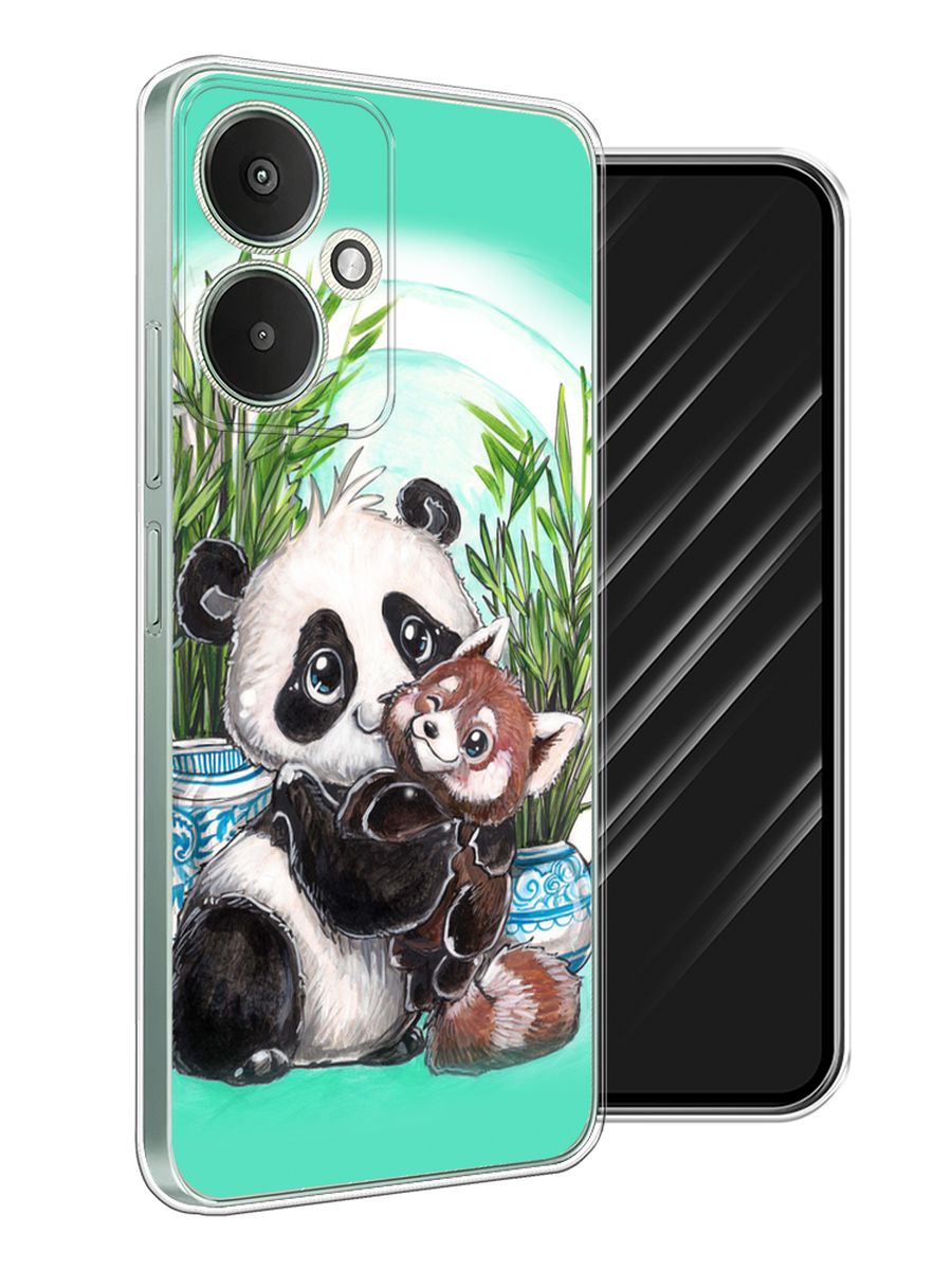 

Чехол Awog на Xiaomi Redmi 13C 5G/Redmi 13R 5G, Poco M6 5G "Друзья зверята", Бирюзовый;белый;черный, 321350-1