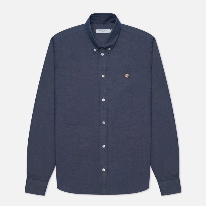 

Рубашка мужская Maison Kitsune FM00404WC2009 синяя 40, FM00404WC2009