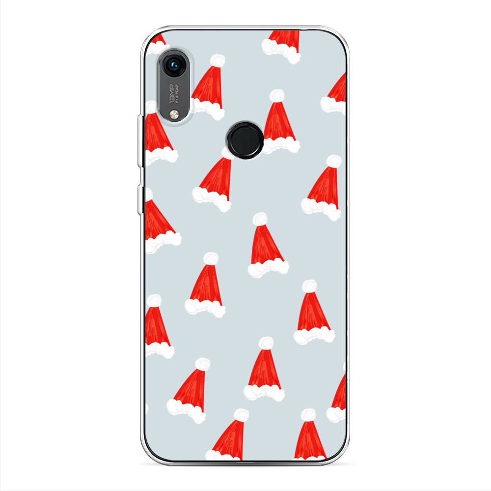 

Чехол на Huawei Y6 2019 "Новогодние шапочки", Белый;красный;серый, 611550-5