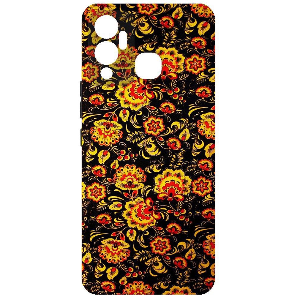 

Чехол-накладка Krutoff Soft Case Хохлома для Infinix Hot 12 Play, Черный