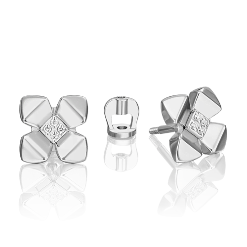 

Серьги пусеты из золота PLATINA jewelry 02-4991, бриллиант, 02-4991