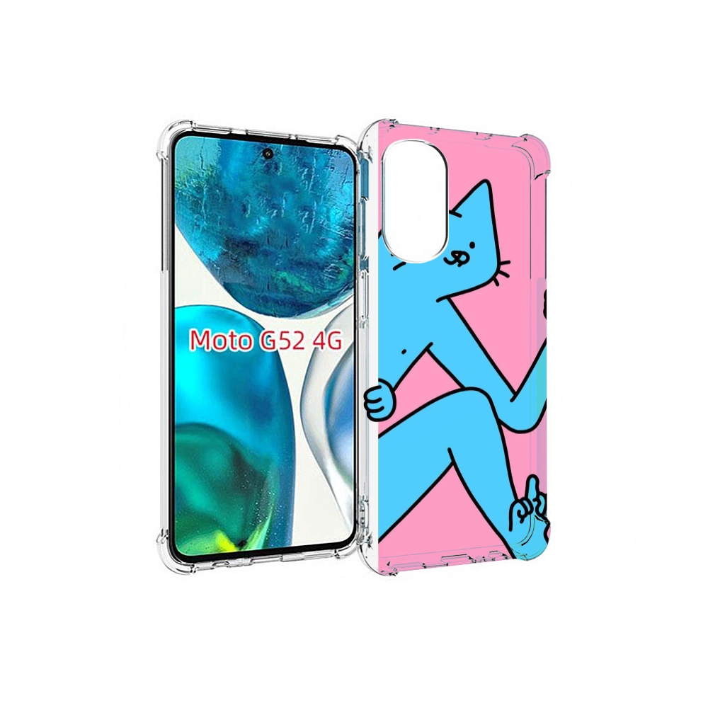 

Чехол MyPads голубой кот в дверце для Motorola Moto G82 / Moto G52, Прозрачный, Tocco