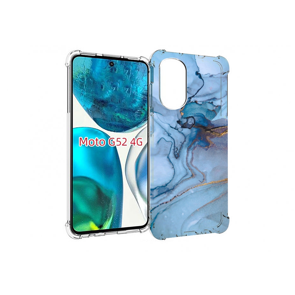 

Чехол MyPads голубой мрамор для Motorola Moto G82 / Moto G52, Прозрачный, Tocco