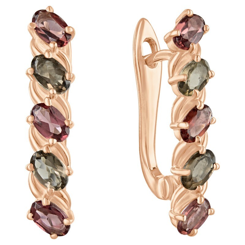 

Серьги из серебра с гранатом, раухтопазом LAZURIT-ONLINE 8025RG, 8025RG