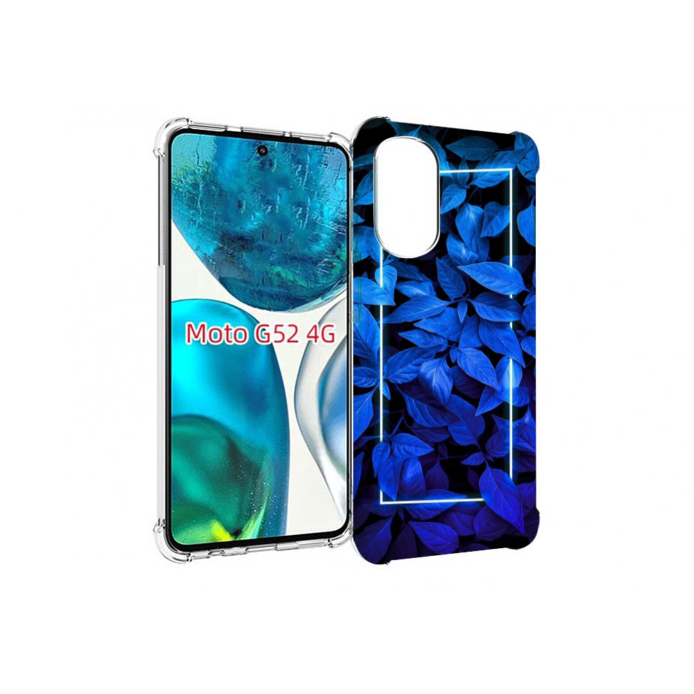 

Чехол MyPads голубые цветочки неон для Motorola Moto G82 / Moto G52, Прозрачный, Tocco