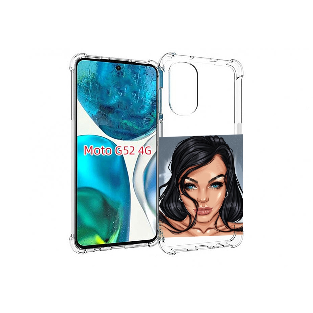 

Чехол MyPads голубые-глаза-у-брюнетки женский для Motorola Moto G82 / Moto G52, Прозрачный, Tocco
