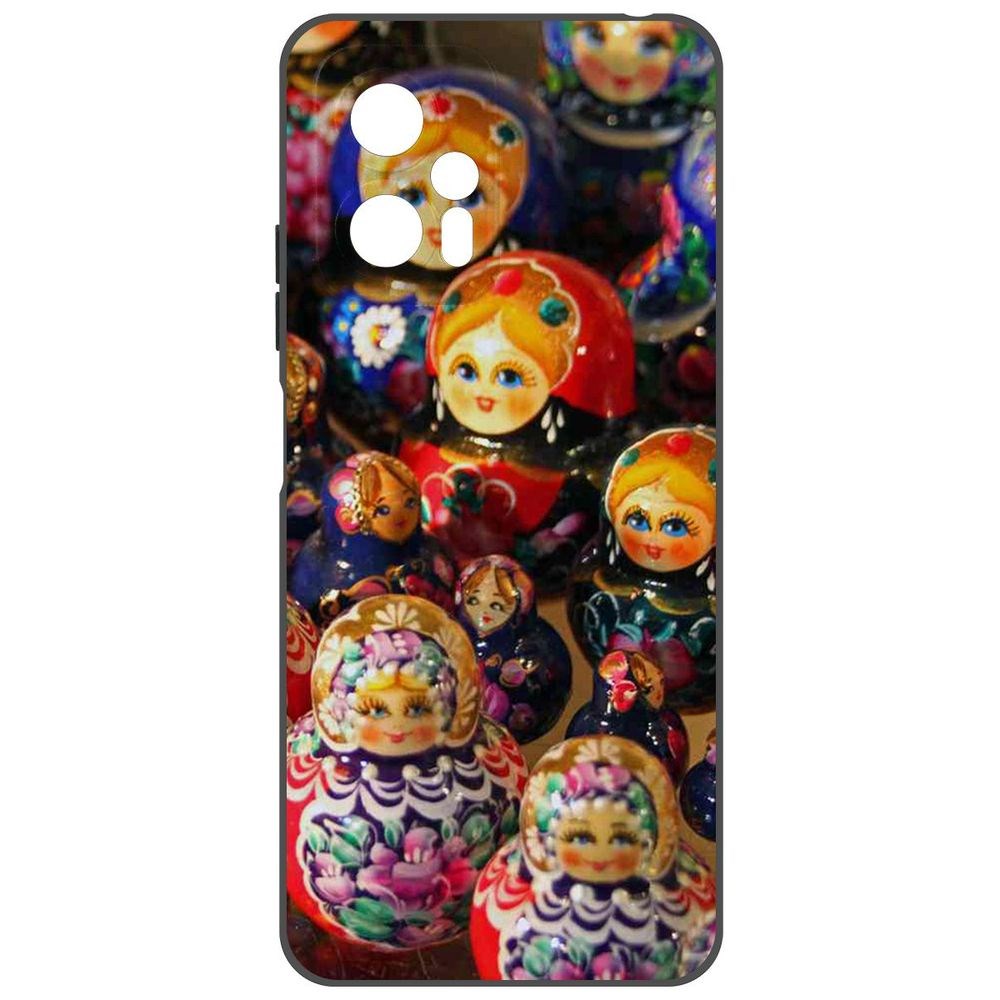 

Чехол-накладка Krutoff Soft Case Матрешка для Poco X4 GT, Черный