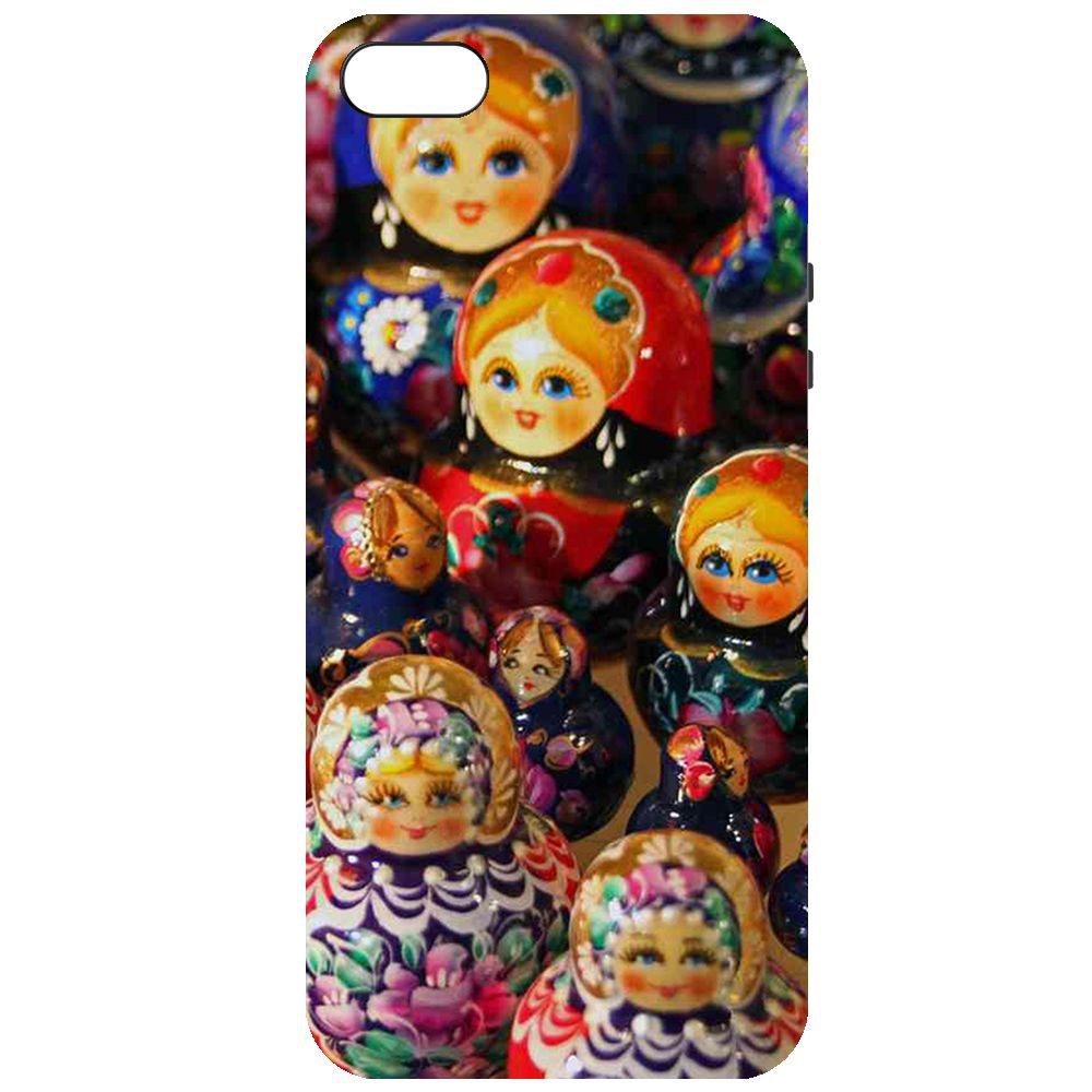 

Чехол-накладка Krutoff Soft Case Матрешка для iPhone 5/5s, Черный
