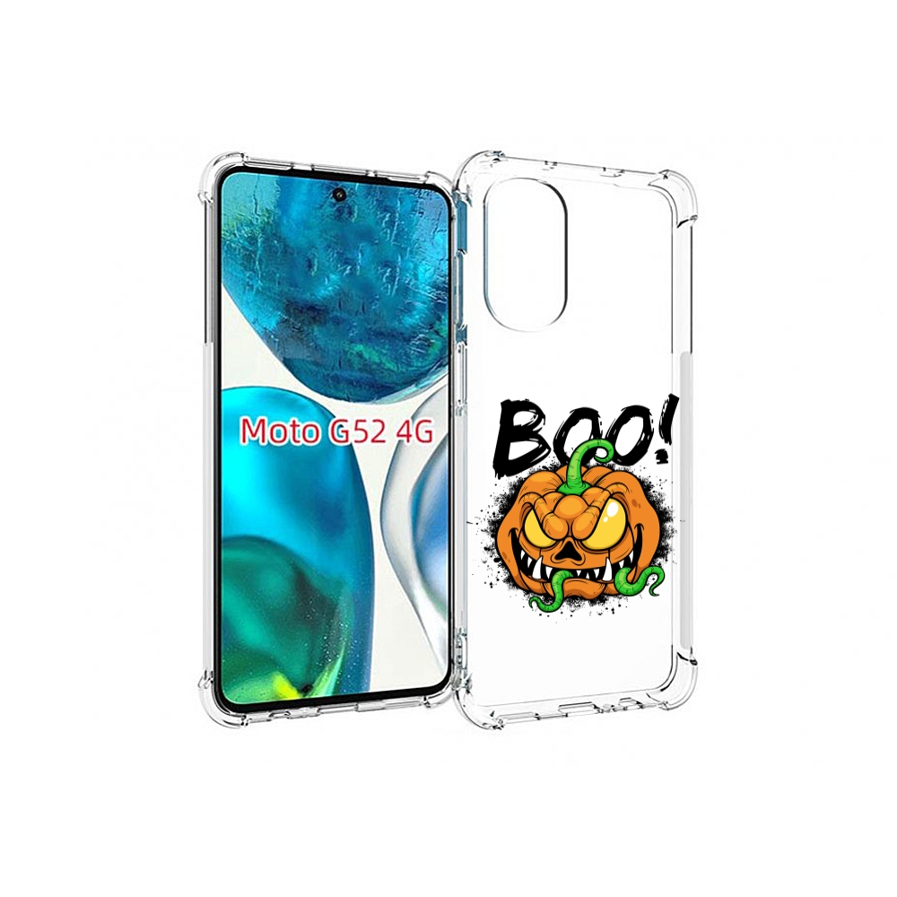 

Чехол MyPads Хэллоуин бу для Motorola Moto G82 / Moto G52, Прозрачный, Tocco
