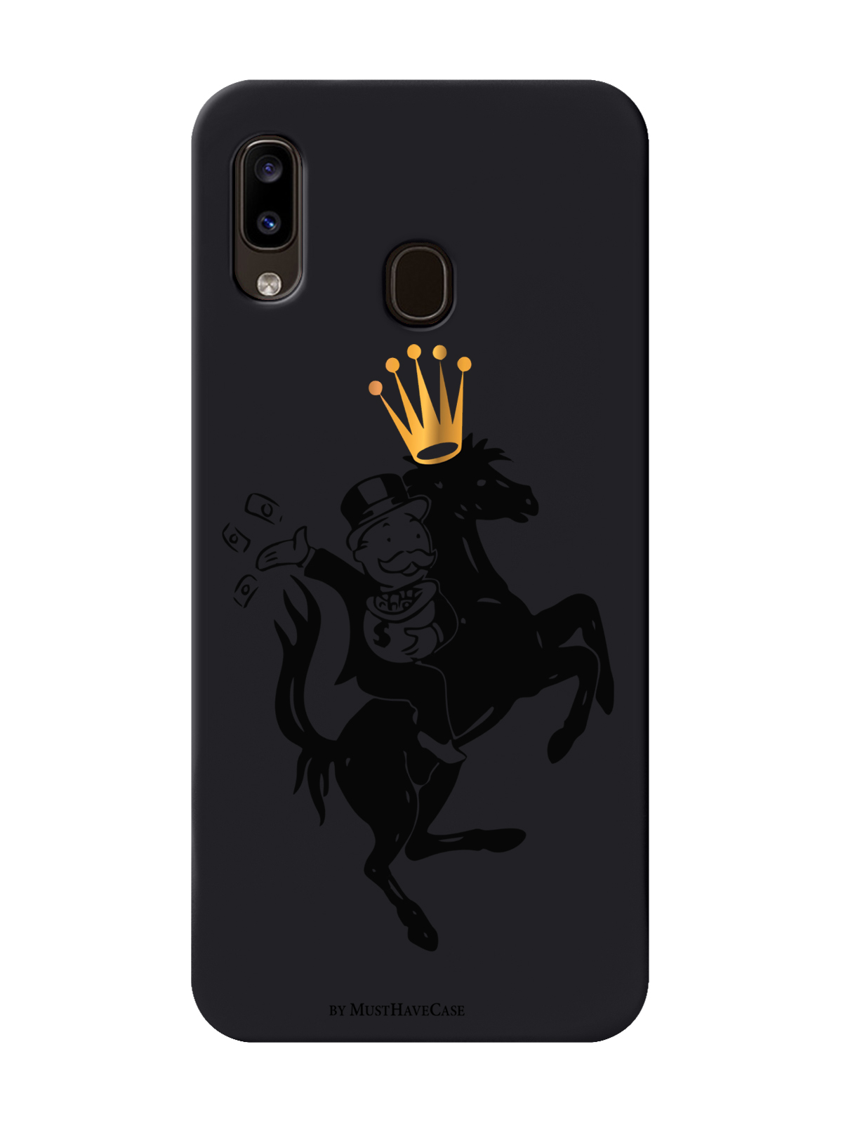 

Чехол MustHaveCase для Samsung Galaxy A30 Monopoly на коне черный, Черный;золотистый
