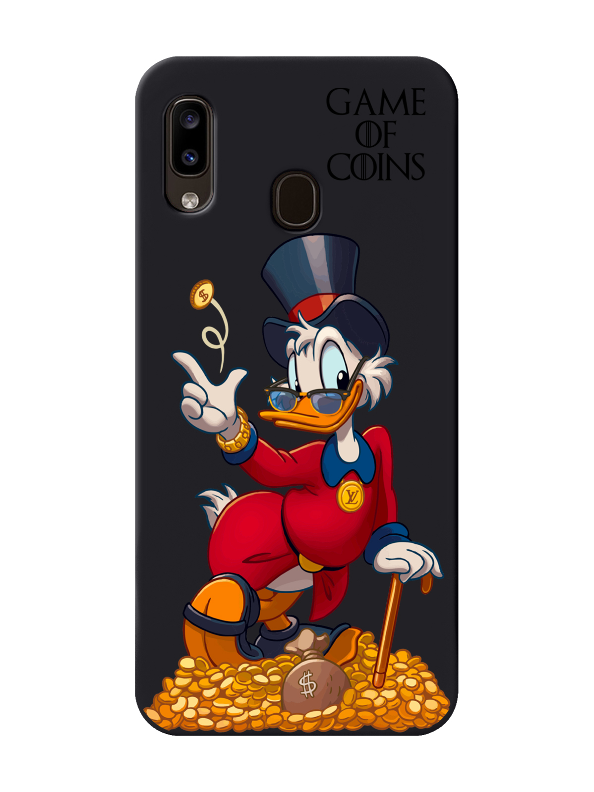 

Чехол MustHaveCase для Samsung Galaxy A30 Богатая Утка Игра монет черный, Разноцветный