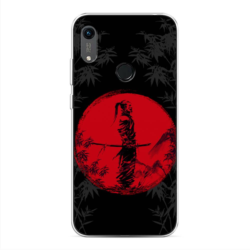 

Чехол на Huawei Y6 2019 "Самурай на красном фоне", Черный;красный;серый, 611550-4